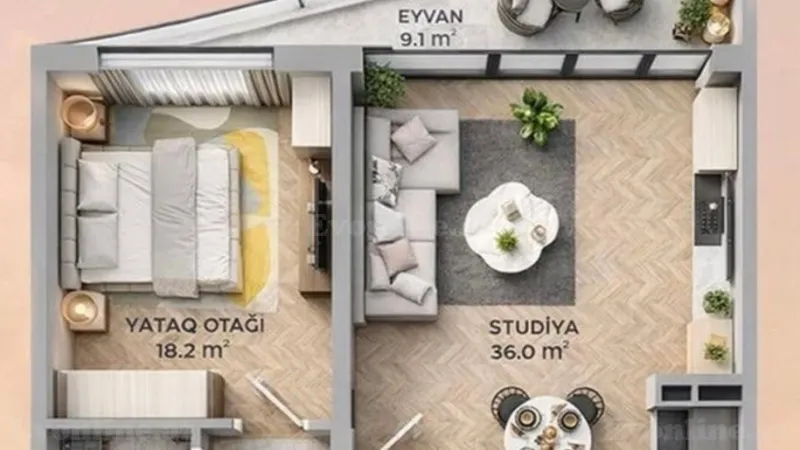 Satılır 2 otaqlı Mənzil Yeni tikili 78.2 m² Gənclik m. - şəkil 2