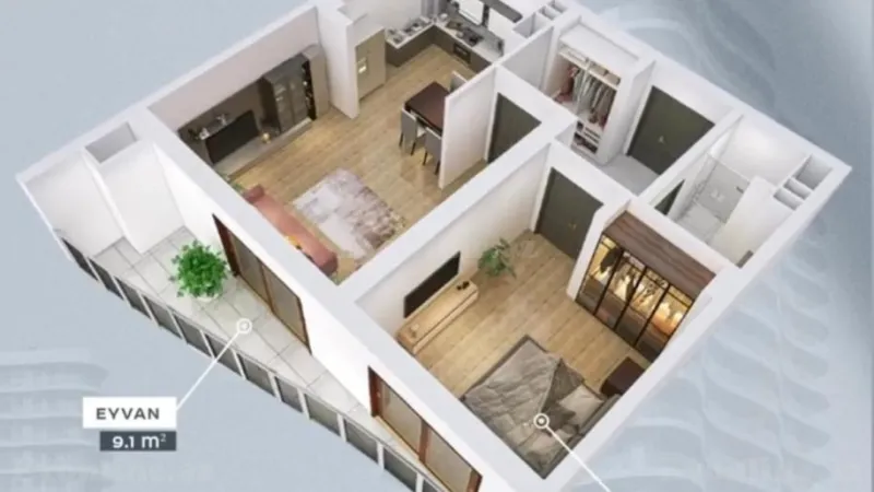 Satılır 2 otaqlı Mənzil Yeni tikili 78.2 m² Gənclik m. - şəkil 6