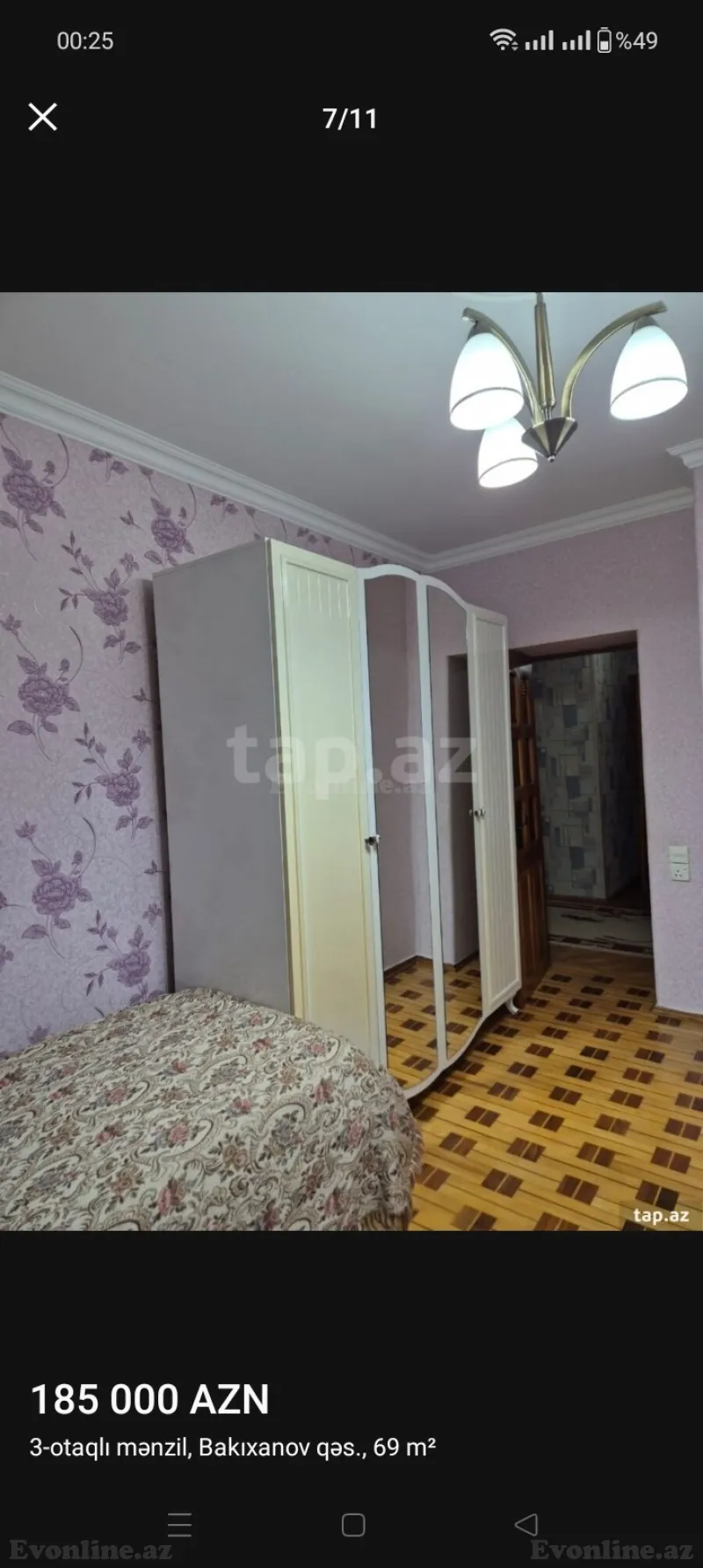 Satılır 3 otaqlı Mənzil Köhnə tikili 69 m² Bakıxanov - şəkil 8