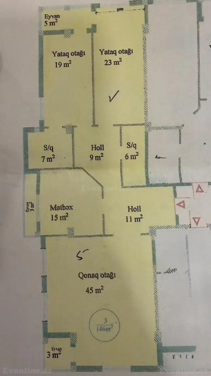 Satılır 3 otaqlı Mənzil Yeni tikili 146 m² Nəriman Nərimanov m. - şəkil 13