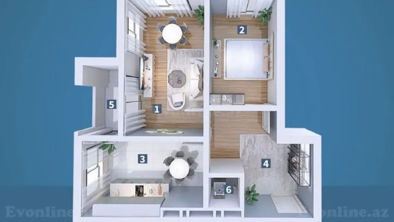 Satılır 2 otaqlı Mənzil Yeni tikili 80 m² Nəriman Nərimanov m. - şəkil 2