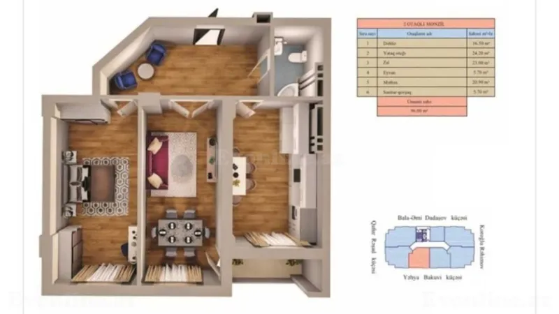 Satılır 2 otaqlı Mənzil Yeni tikili 96.6 m² Gənclik m.