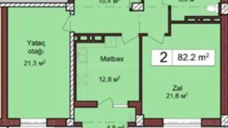 Satılır 2 otaqlı Mənzil Yeni tikili 83 m² Həzi Aslanov m. - şəkil 8