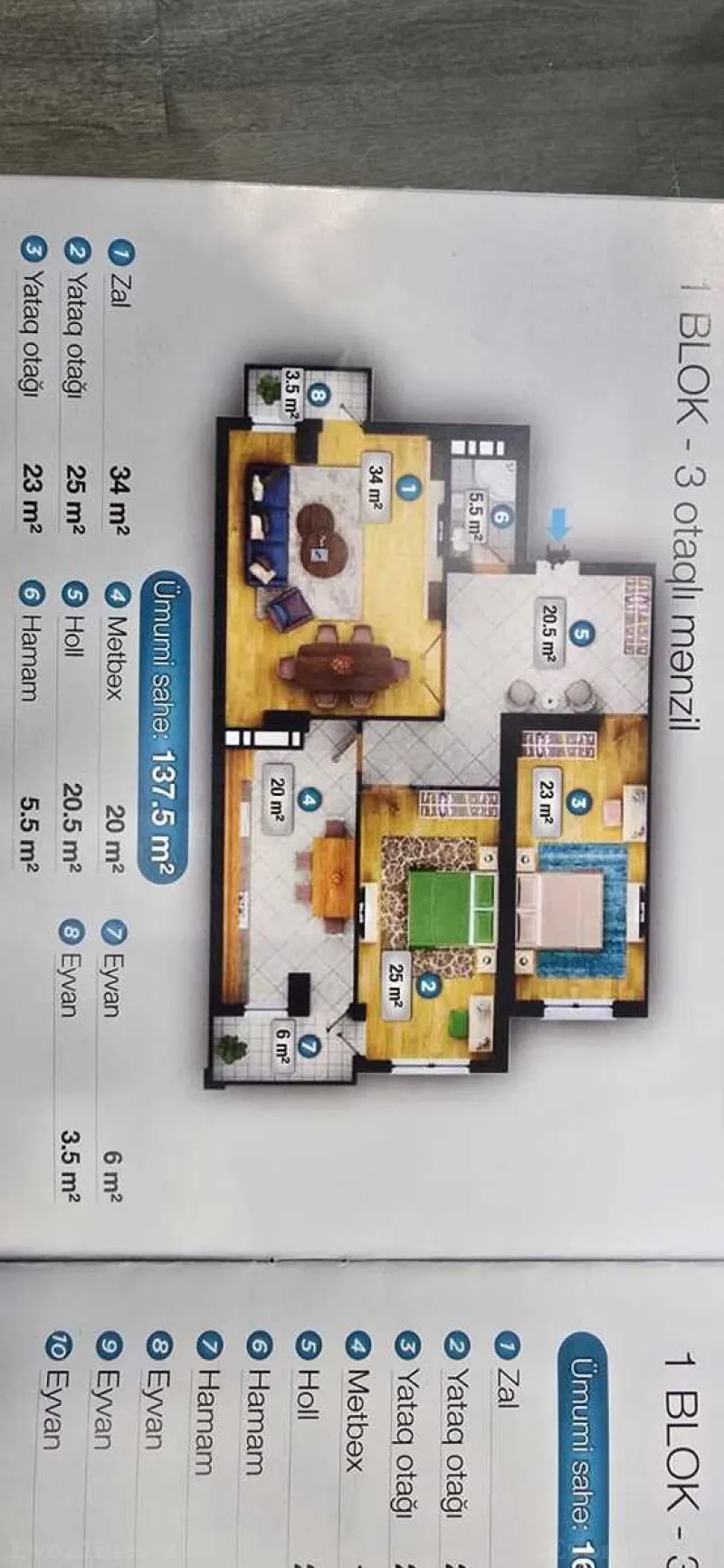 Satılır 3 otaqlı Mənzil Yeni tikili 138 m² Nəsimi r. - şəkil 13