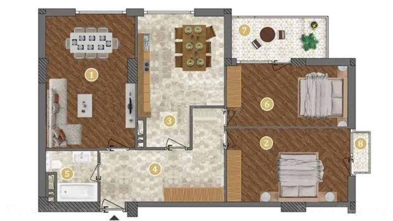 Satılır 3 otaqlı Mənzil Yeni tikili 90 m² 7-ci mikrorayon - şəkil 2