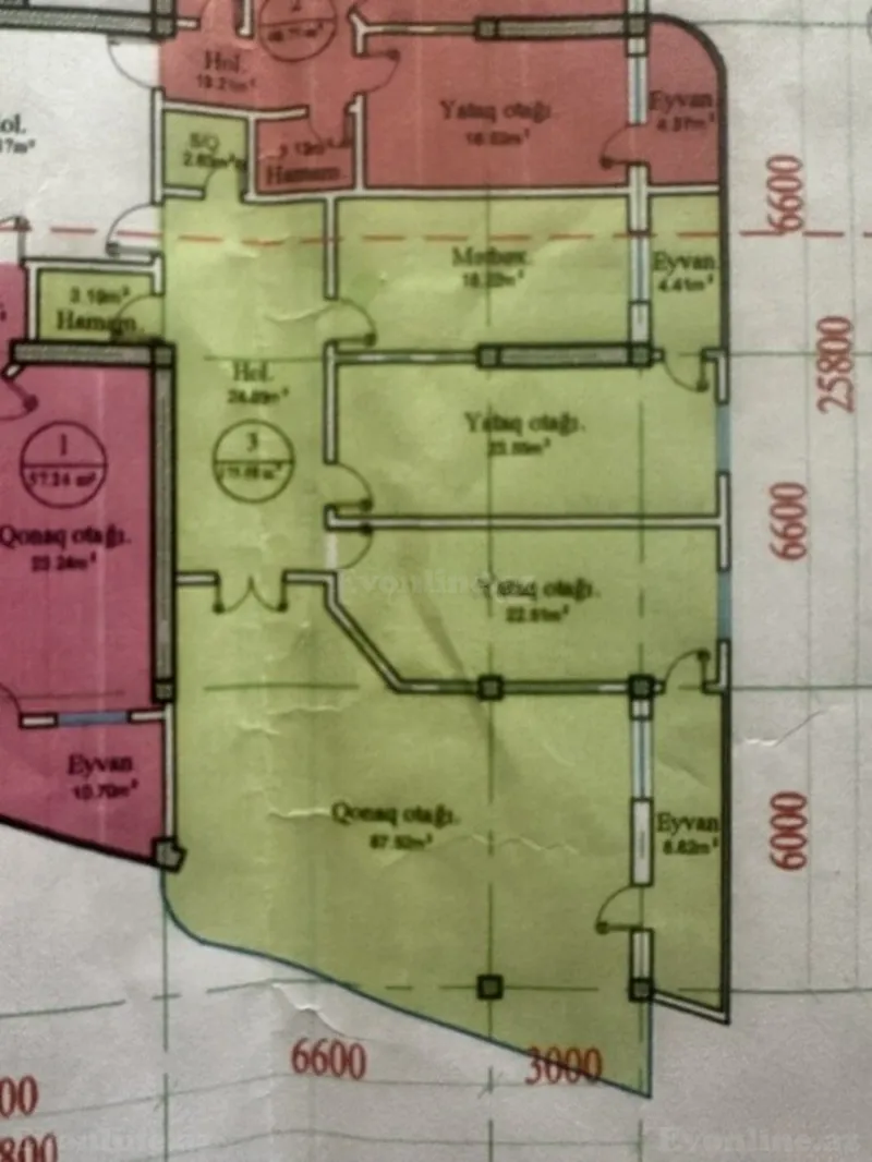 Satılır 4 otaqlı Mənzil Yeni tikili 175 m² Nizami m. - şəkil 2