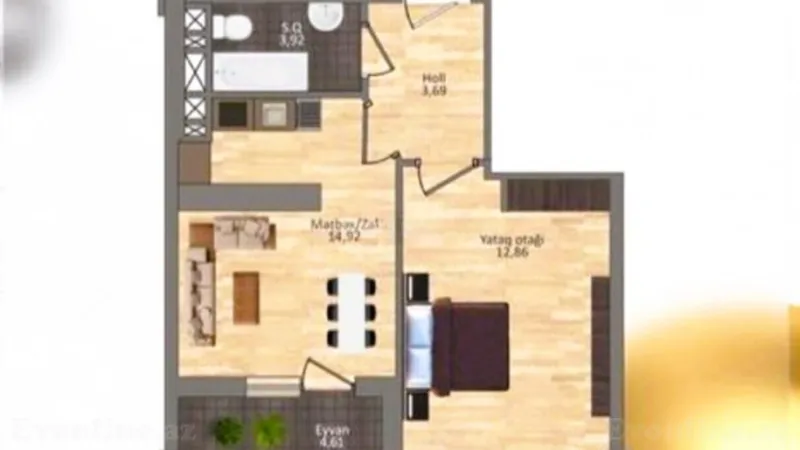 Satılır 2 otaqlı Mənzil Yeni tikili 40 m² 28 May m. - şəkil 2