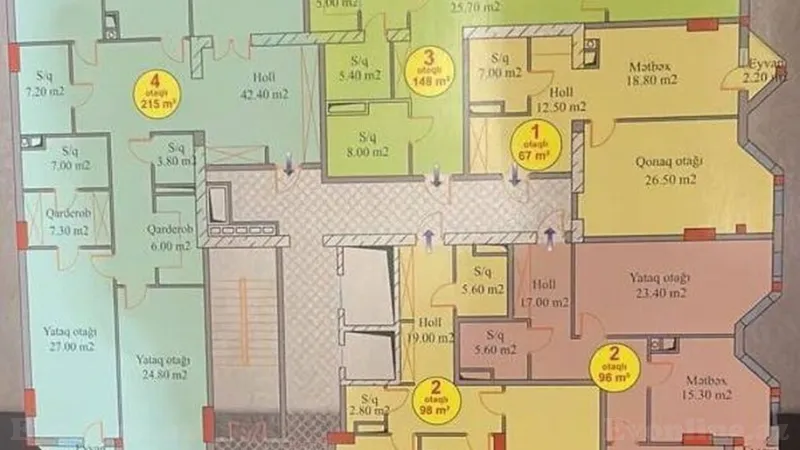 Satılır 4 otaqlı Mənzil Yeni tikili 150 m² 8-ci mikrorayon - şəkil 4