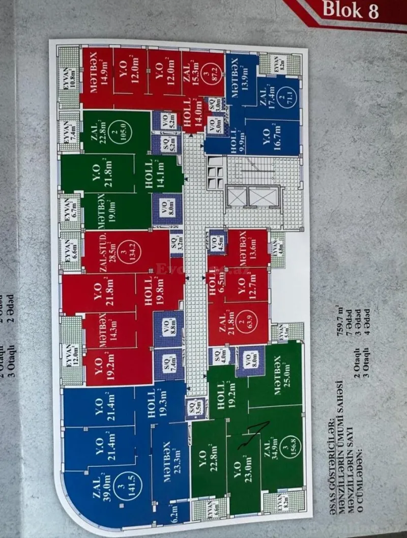 Satılır 3 otaqlı Mənzil Yeni tikili 160 m² Nərimanov r. - şəkil 2