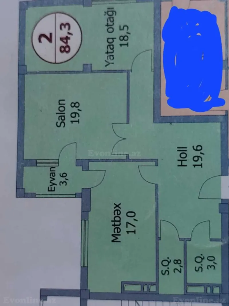 Satılır 2 otaqlı Mənzil Yeni tikili 85 m² Nəriman Nərimanov m. - şəkil 4