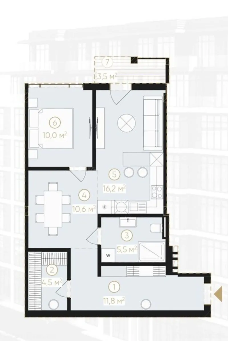 Satılır 2 otaqlı Mənzil Yeni tikili 73.4 m² Nardaran - şəkil 3