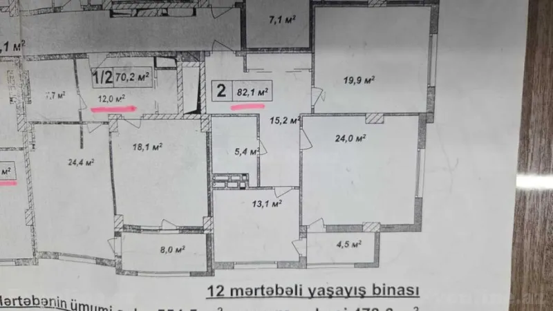 Satılır 2 otaqlı Mənzil Yeni tikili 82.1 m² 8-ci kilometr