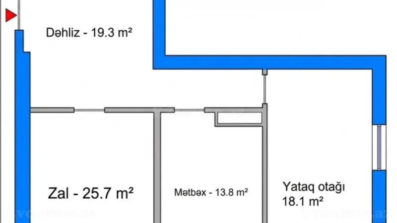 Satılır 2 otaqlı Mənzil Yeni tikili 90 m² Nəriman Nərimanov m. - şəkil 2