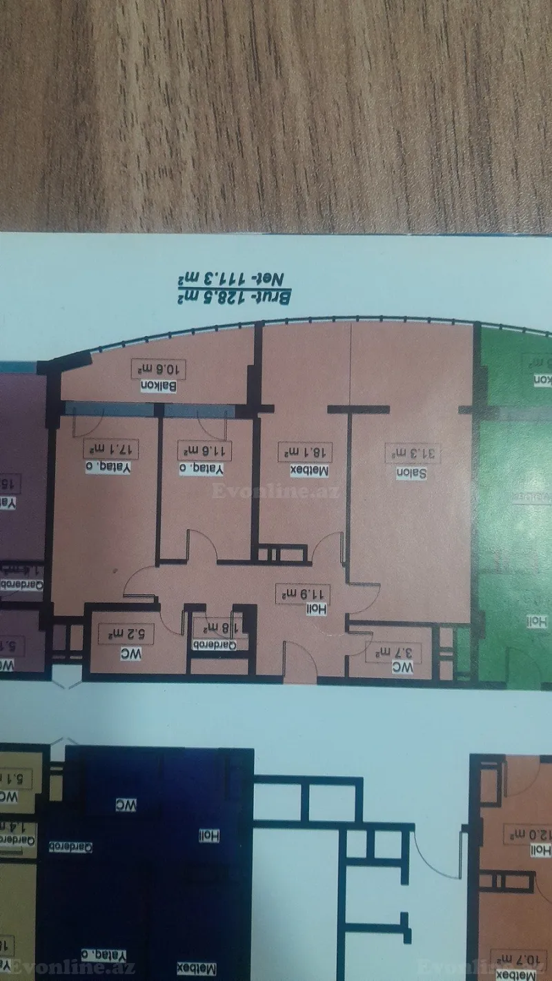 Satılır 3 otaqlı Mənzil Yeni tikili 129 m² Qaradağ r. - şəkil 3