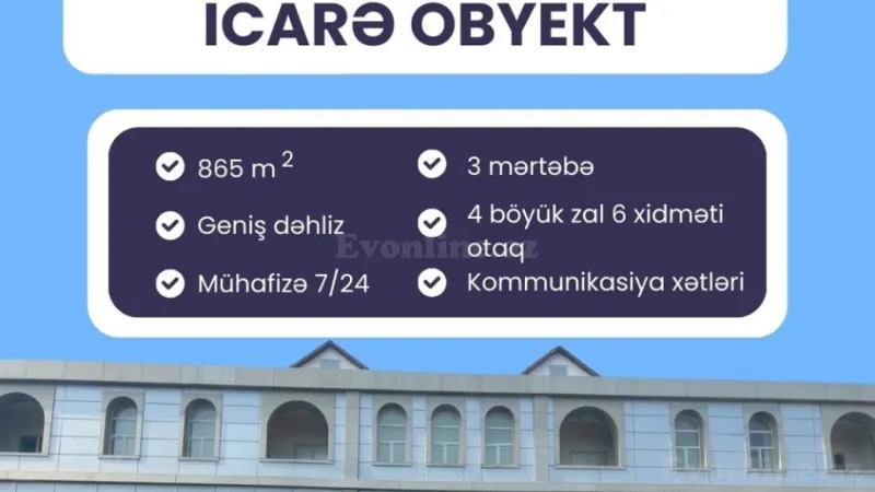 Kirayə verilir Ofis 865 m² Beyləqan
