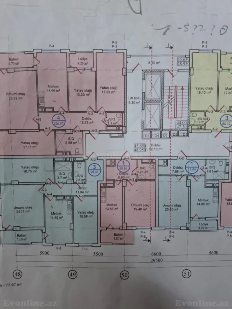 Satılır 3 otaqlı Mənzil Yeni tikili 98.5 m² Qara Qarayev m. - şəkil 5