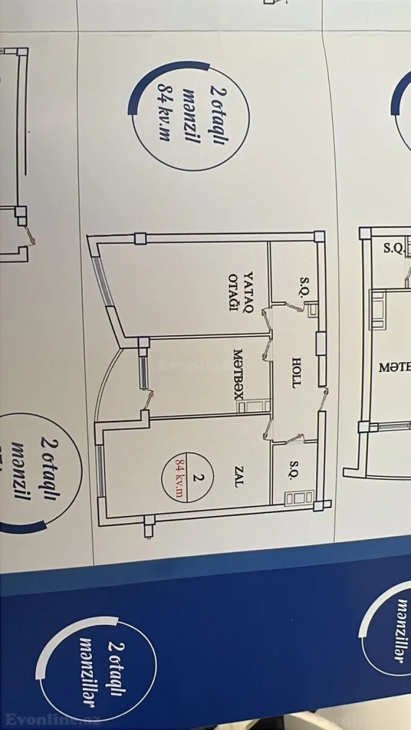 Satılır 2 otaqlı Mənzil Yeni tikili 84 m² Masazır - şəkil 4