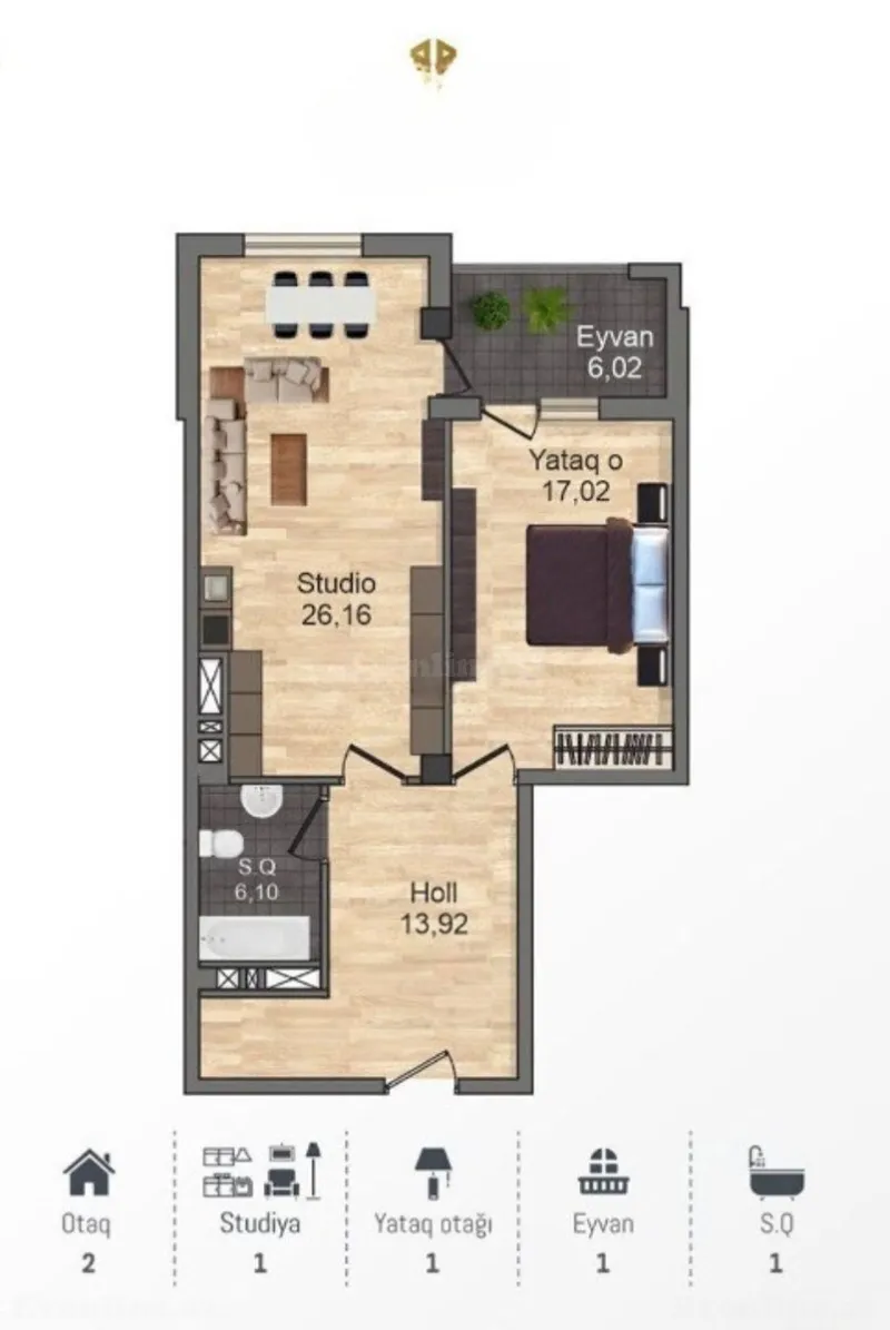 Satılır 2 otaqlı Mənzil Yeni tikili 80 m² Nərimanov r. - şəkil 13