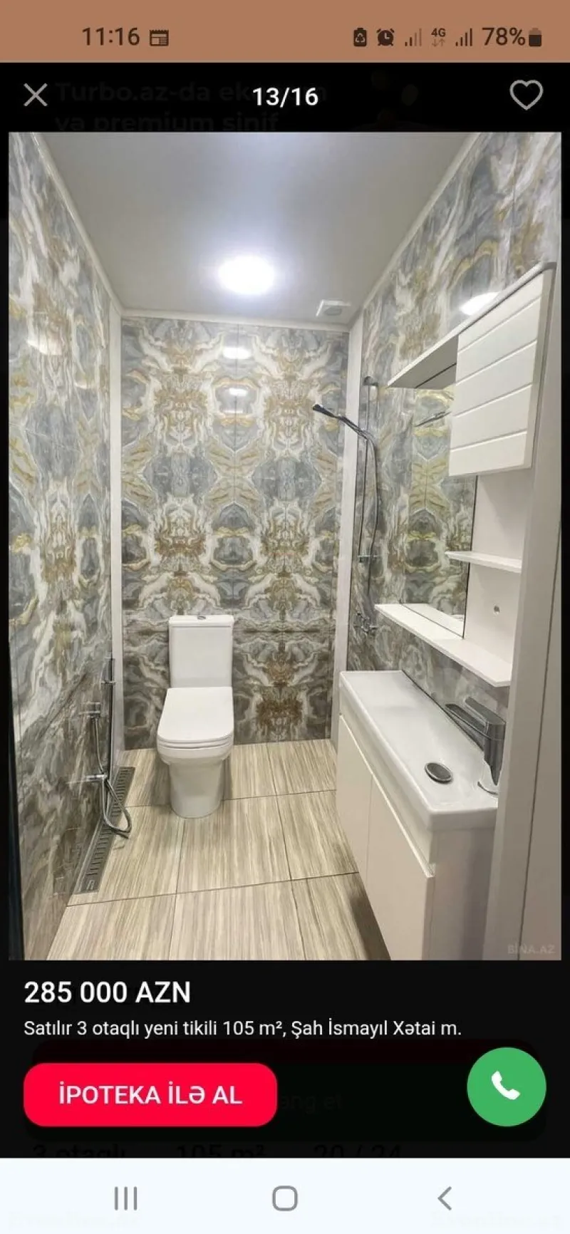 Satılır 3 otaqlı Mənzil Yeni tikili 112 m² Yasamal - şəkil 12