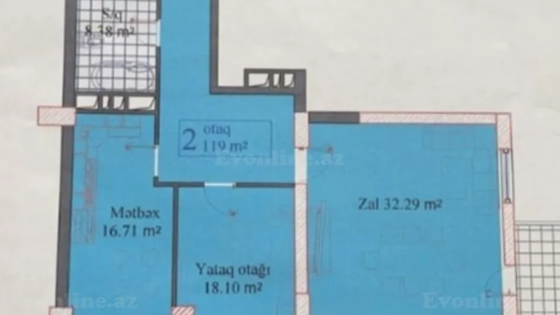 Satılır 2 otaqlı Mənzil Yeni tikili 120 m² 8-ci kilometr - şəkil 2