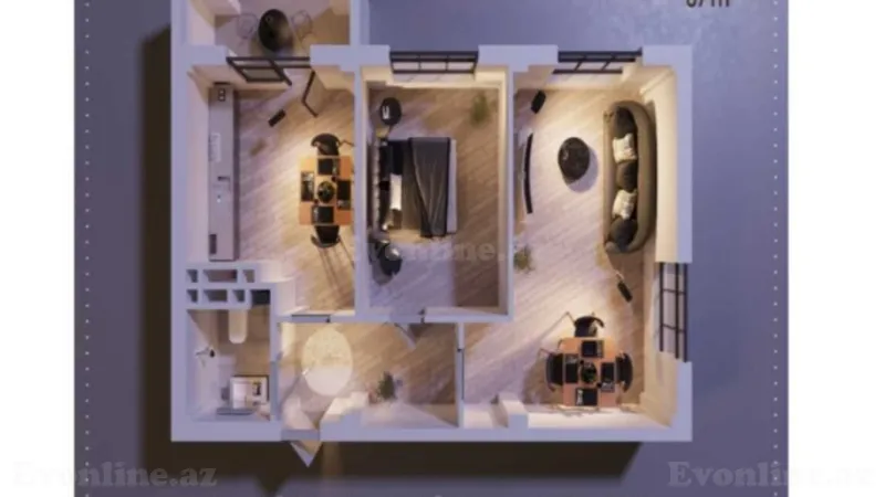 Satılır 2 otaqlı Mənzil Yeni tikili 67 m² Həzi Aslanov - şəkil 3