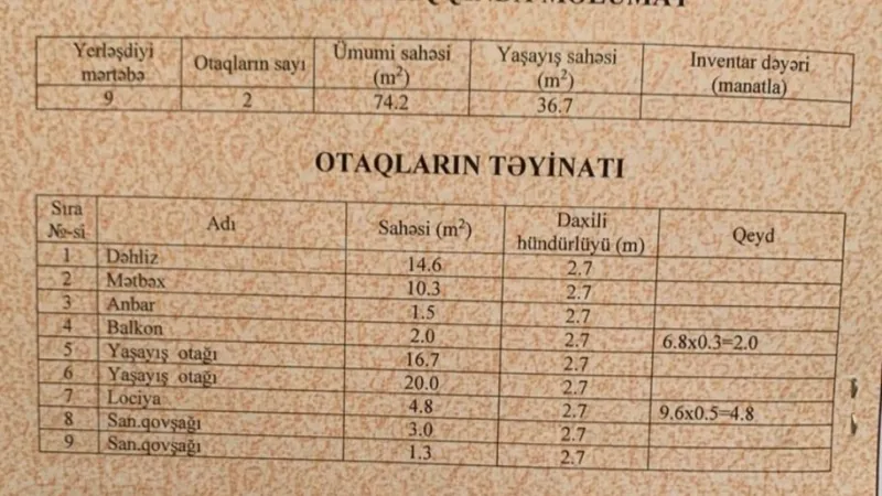 Satılır 2 otaqlı Mənzil Köhnə tikili 85 m² Elmlər Akademiyası m. - şəkil 4