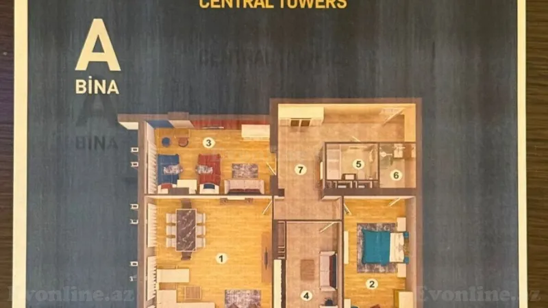 Satılır 3 otaqlı Mənzil Yeni tikili 154 m² Nizami m. - şəkil 4