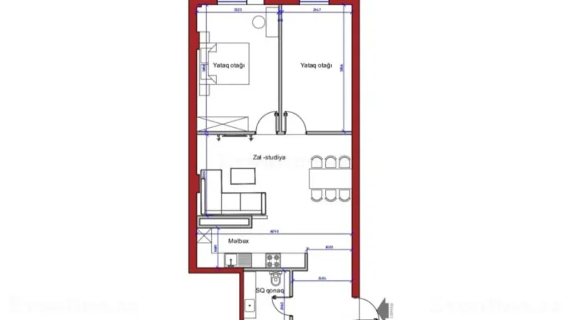 Satılır 3 otaqlı Mənzil Yeni tikili 90 m² Nəsimi r. - şəkil 4