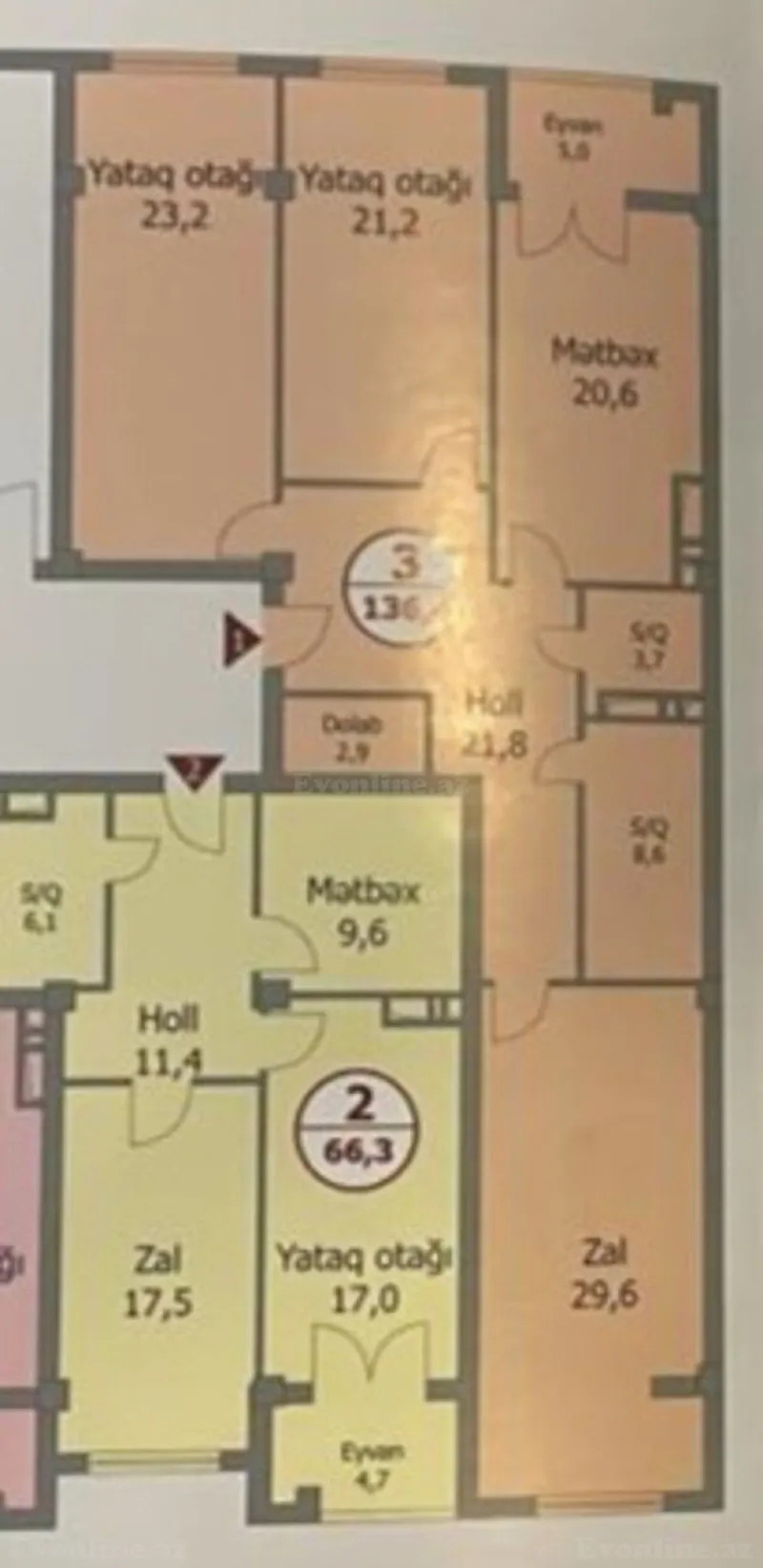 Satılır 3 otaqlı Mənzil Yeni tikili 140 m² Nəriman Nərimanov m. - şəkil 2