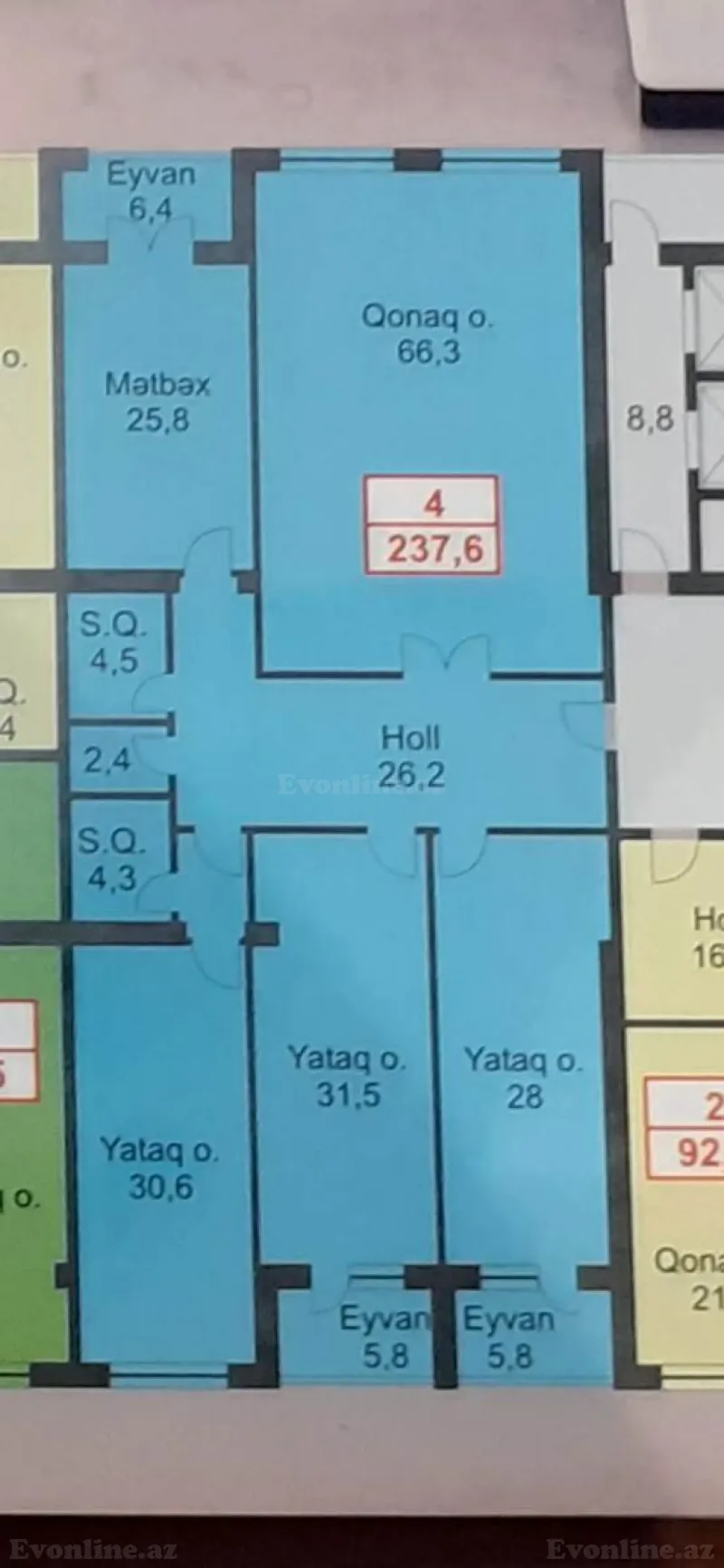 Satılır 4 otaqlı Mənzil Yeni tikili 237.6 m² Nərimanov r. - şəkil 17