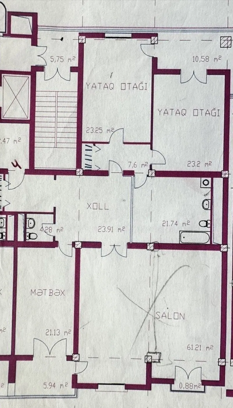 Satılır 3 otaqlı Mənzil Yeni tikili 210 m² 28 May m. - şəkil 5