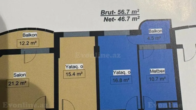 Satılır 1 otaqlı Mənzil Yeni tikili 56.7 m² Lökbatan - şəkil 2