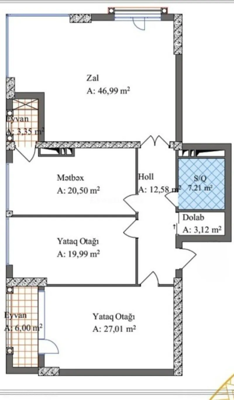 Satılır 3 otaqlı Mənzil Yeni tikili 147 m² 28 May m. - şəkil 5
