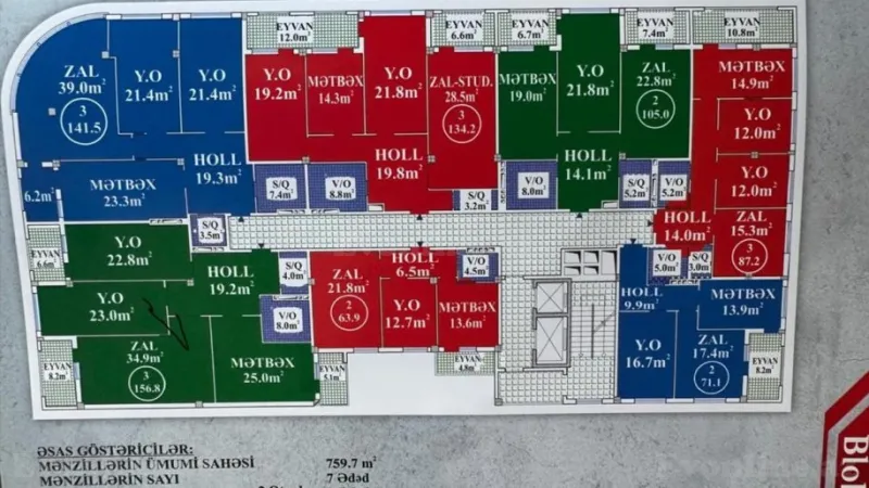Satılır 3 otaqlı Mənzil Yeni tikili 156.8 m² Nərimanov r. - şəkil 5