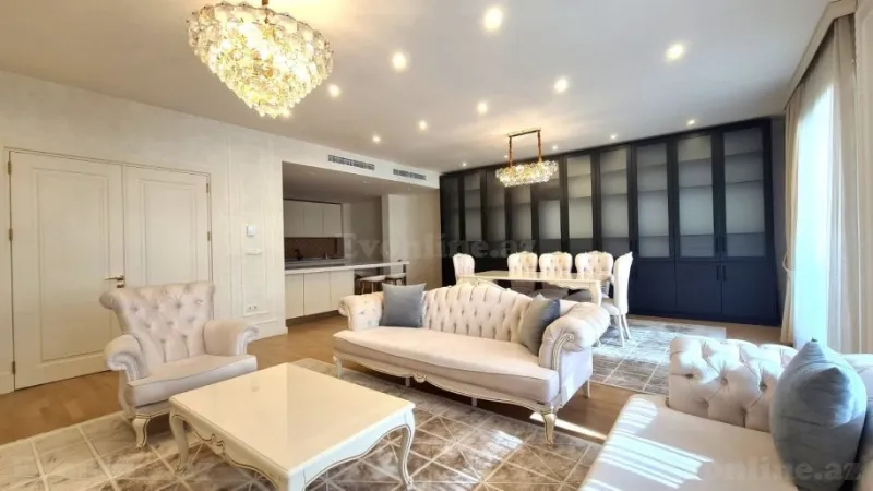 Kirayə verilir 3 otaqlı Mənzil Yeni tikili 189 m² Nəsimi r. - şəkil 2