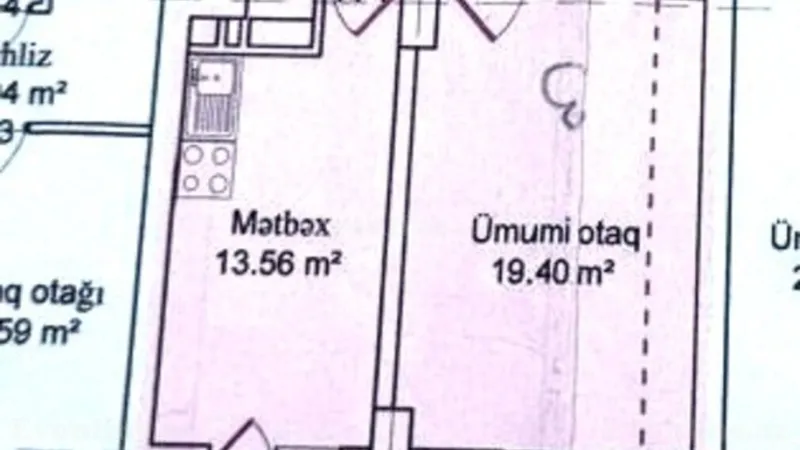 Satılır 1 otaqlı Mənzil Yeni tikili 49 m² Qara Qarayev m. - şəkil 2