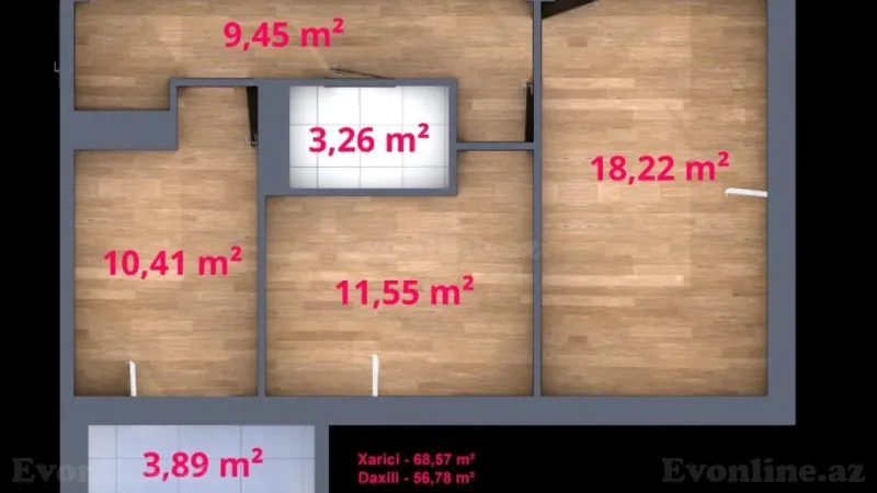 Satılır 2 otaqlı Mənzil Yeni tikili 68 m² Yasamal - şəkil 13