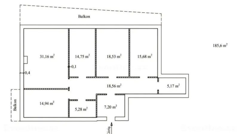 Satılır 4 otaqlı Mənzil Yeni tikili 186 m² 8 Noyabr m. - şəkil 7