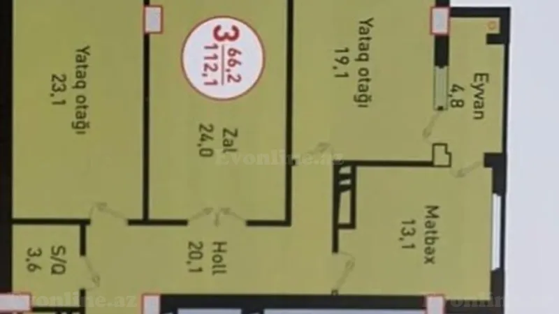 Satılır 3 otaqlı Mənzil Yeni tikili 112 m² 9-cu mikrorayon - şəkil 10