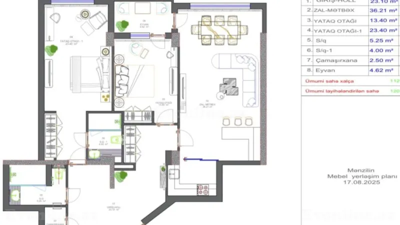 Satılır 2 otaqlı Mənzil Yeni tikili 115 m² Nəsimi r.