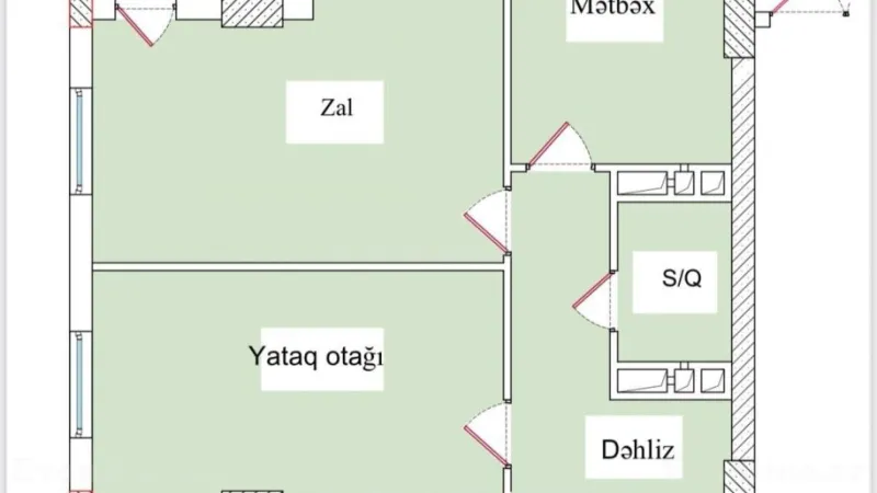 Satılır 2 otaqlı Mənzil Yeni tikili 85 m² Nərimanov r. - şəkil 3