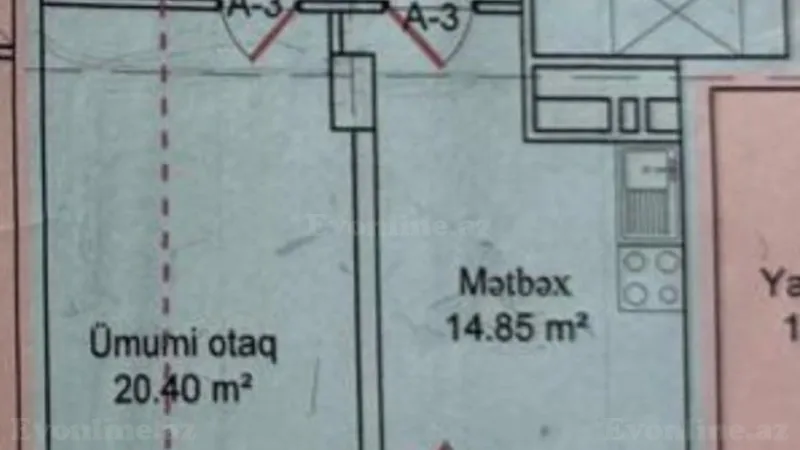Bakı, Nizami r., Qara Qarayev m., 8-ci kilometrda 1 otaqlı mənzil satılır