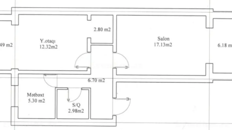 Satılır 2 otaqlı Mənzil Köhnə tikili 60 m² Nəsimi r.
