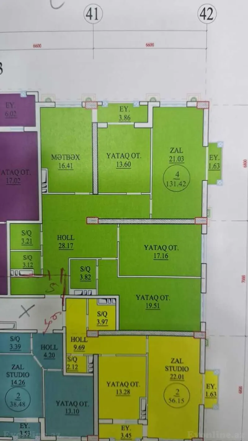 Satılır 4 otaqlı Mənzil Yeni tikili 132 m² 28 May m. - şəkil 4