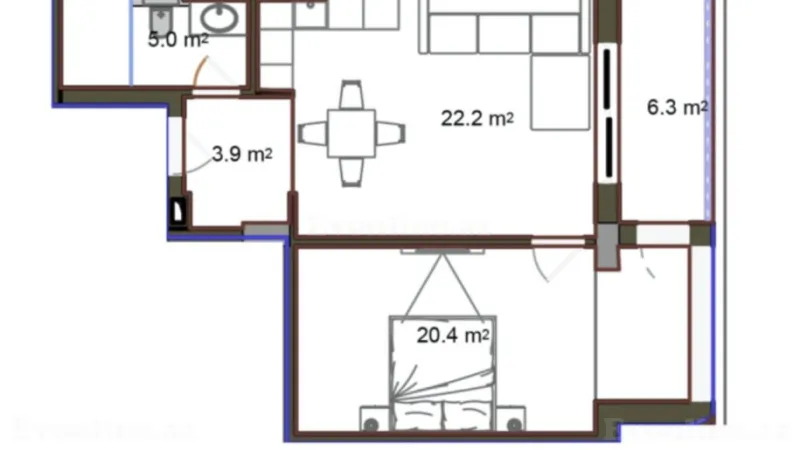 Satılır 2 otaqlı Mənzil Yeni tikili 68.8 m² Sabunçu r. - şəkil 4