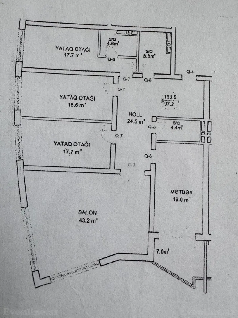 Kirayə verilir 4 otaqlı Mənzil Yeni tikili 170 m² Nəsimi r. - şəkil 2
