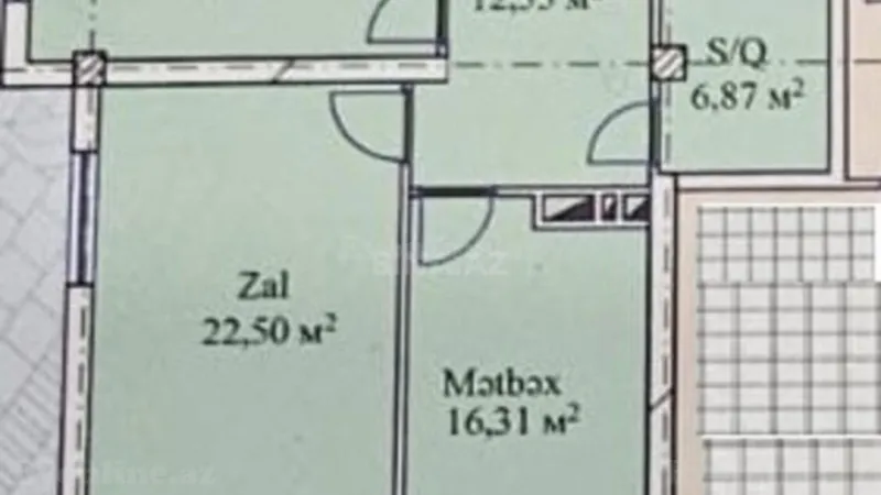 Satılır 2 otaqlı Mənzil Yeni tikili 80 m² Qara Qarayev m. - şəkil 2