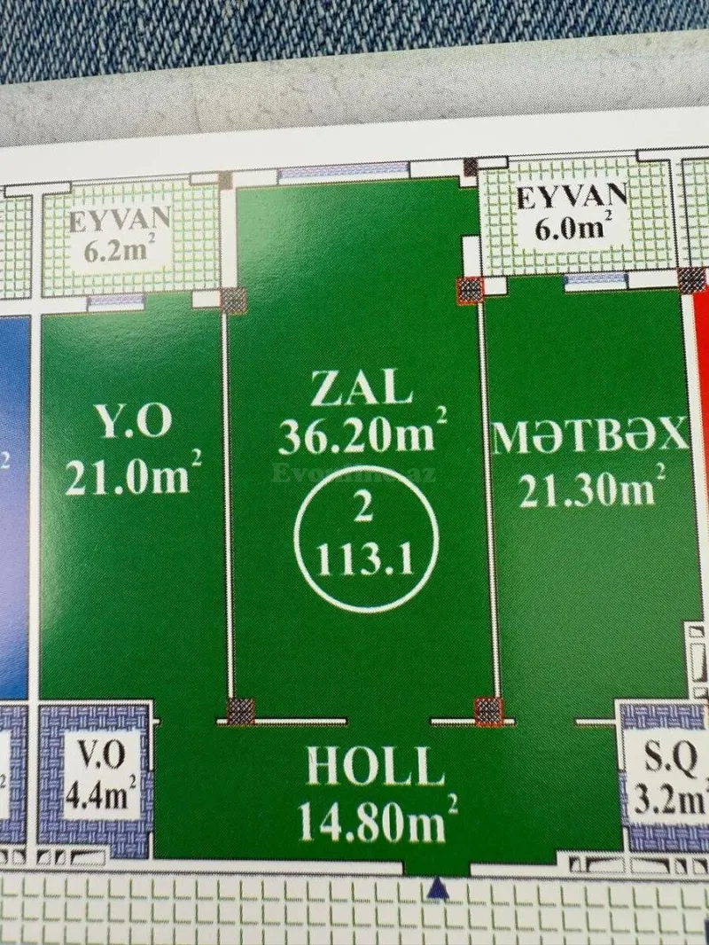 Satılır 3 otaqlı Mənzil Yeni tikili 113.1 m² Nərimanov r. - şəkil 7
