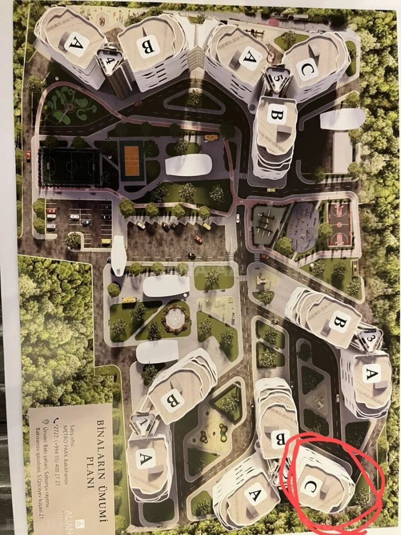 Satılır 3 otaqlı Mənzil Yeni tikili 98.3 m² Sabunçu r. - şəkil 3