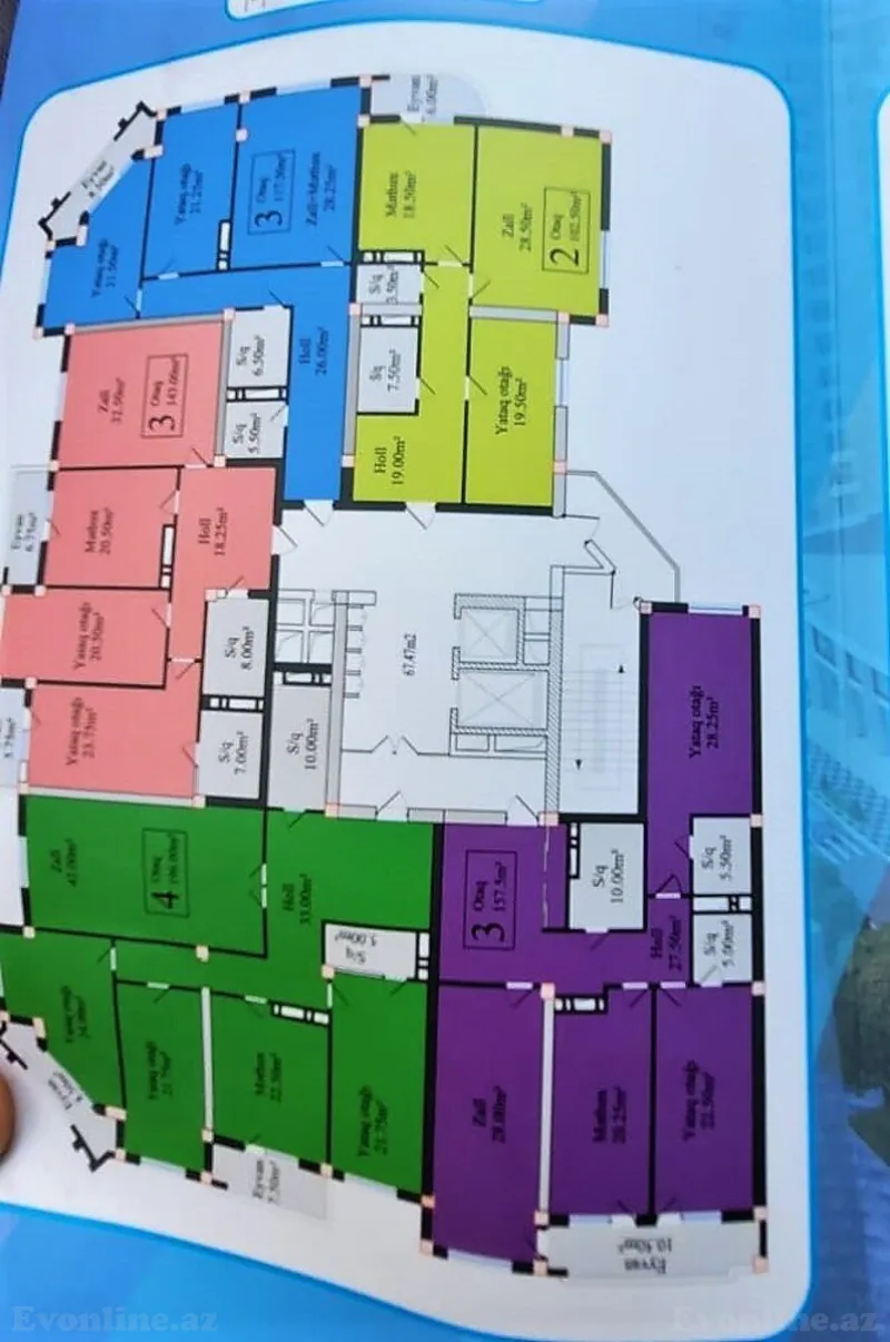 Satılır 4 otaqlı Mənzil Yeni tikili 196 m² Nəriman Nərimanov m. - şəkil 4